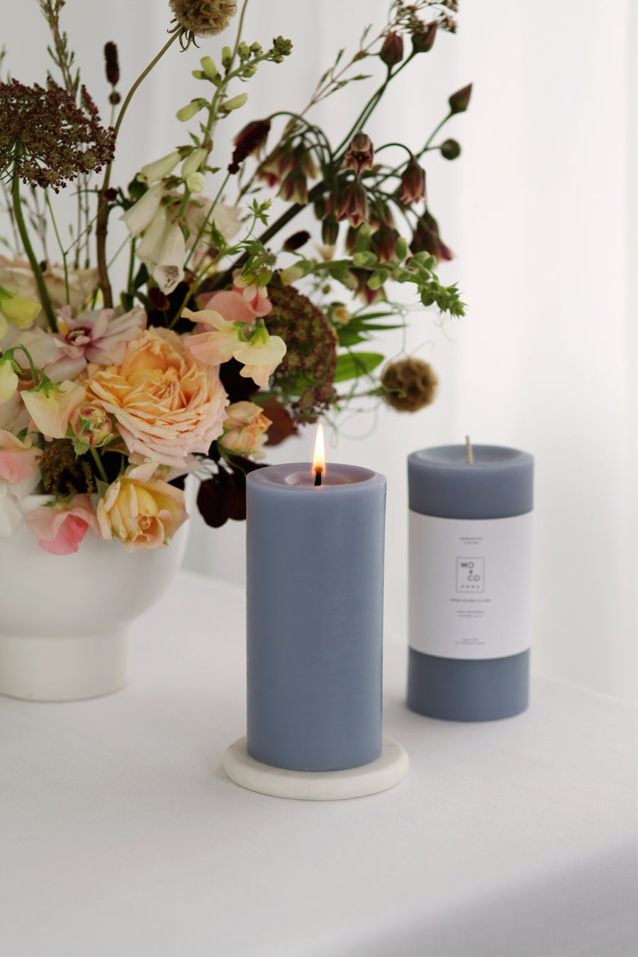 Bluebell | Beeswax Pillar Candle – Mo&Co Home