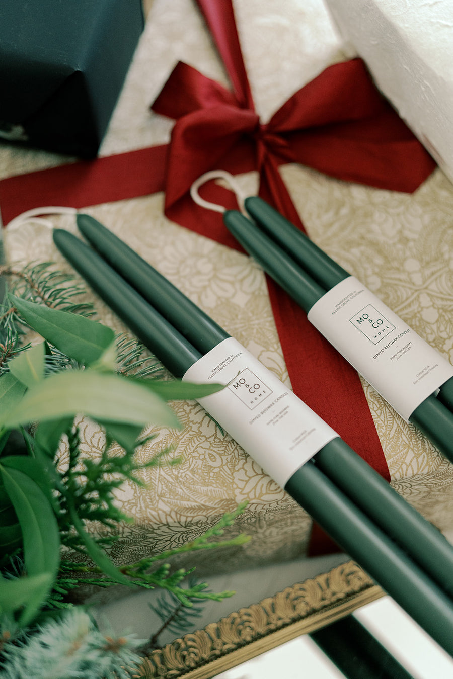 Forest Green | Dipped Beeswax Taper Candles