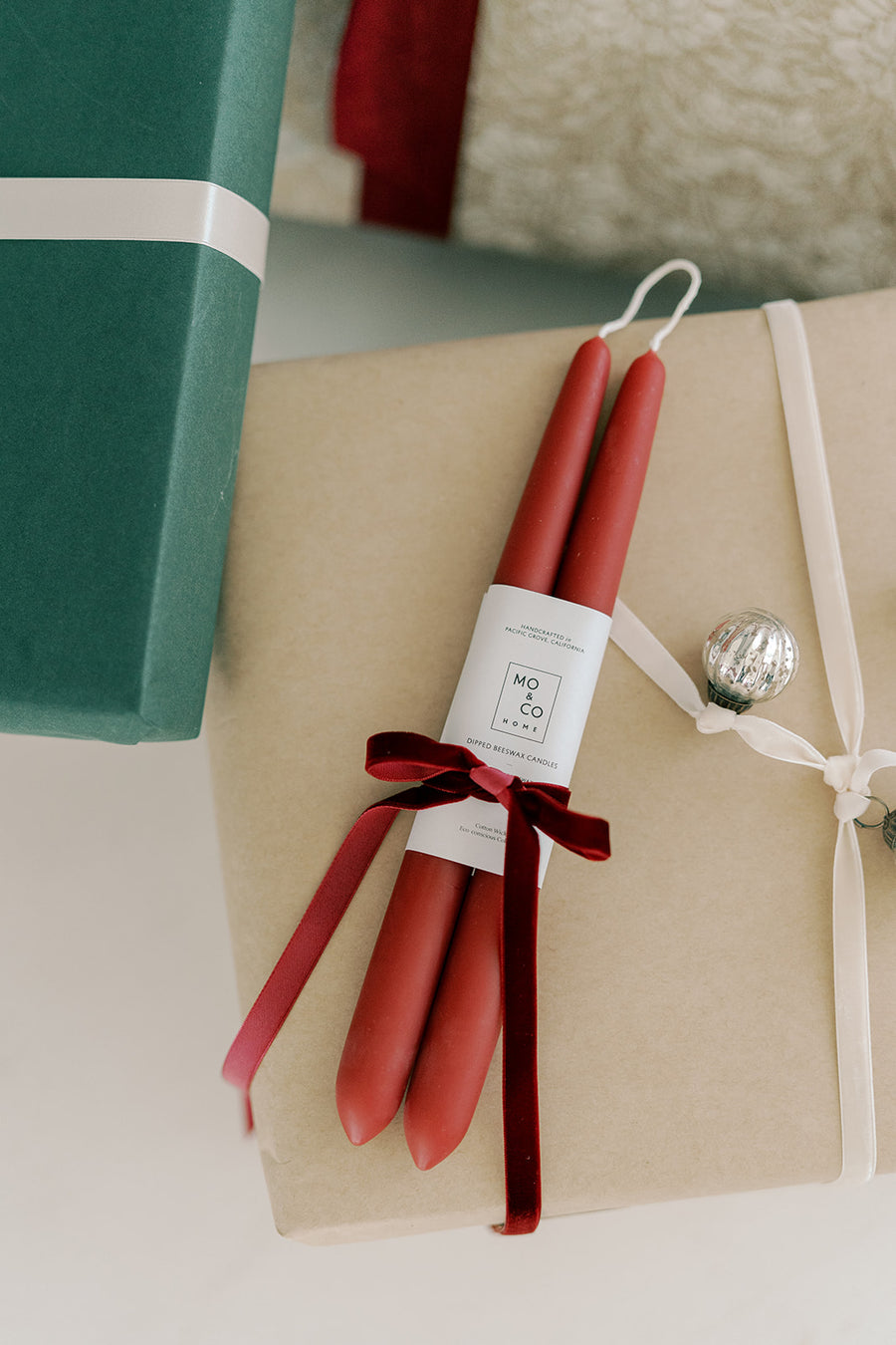 Berry Red | Dipped Beeswax Taper Candles