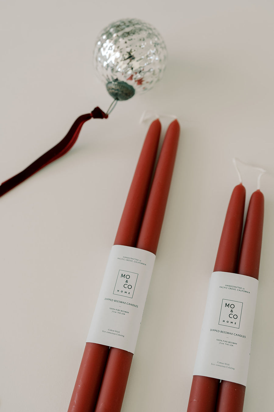 Berry Red | Dipped Beeswax Taper Candles