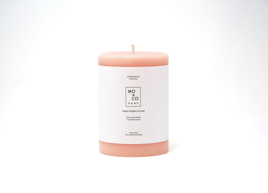 Pink Rose | Beeswax Pillar Candle