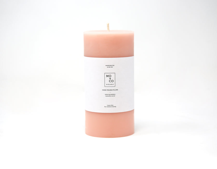 Pink Rose | Beeswax Pillar Candle