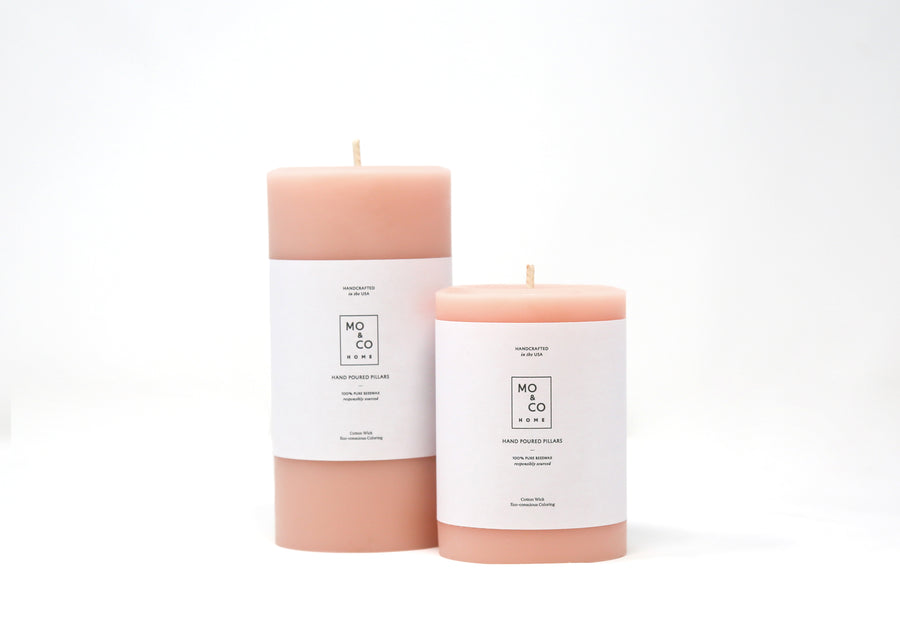 Pink Rose | Beeswax Pillar Candle