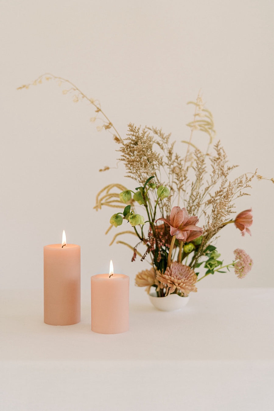 Pink Rose | Beeswax Pillar Candle